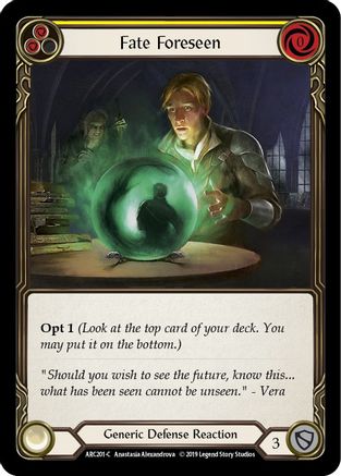 Image of Fate Foreseen (Yellow) [U-ARC201] (Arcane Rising Unlimited)  Unlimited Normal