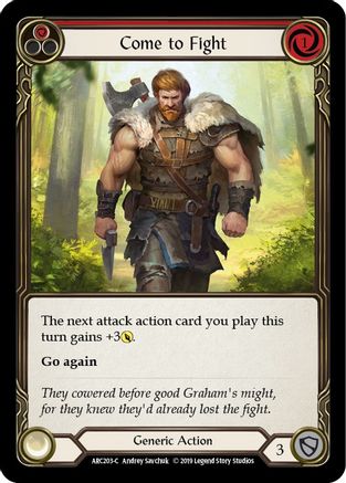 Image of Come to Fight (Red) [U-ARC203] (Arcane Rising Unlimited)  Unlimited Rainbow Foil