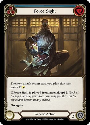 Image of Force Sight (Blue) [ARC208-C] (Arcane Rising)  1st Edition Rainbow Foil