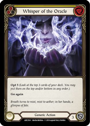Image of Whisper of the Oracle (Yellow) [ARC216-C] (Arcane Rising)  1st Edition Rainbow Foil