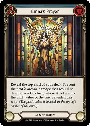 Image of Eirina's Prayer (Blue) [ARC175-R] (Arcane Rising)  1st Edition Rainbow Foil