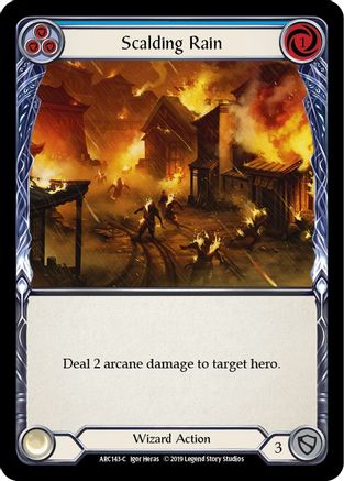 Image of Scalding Rain (Blue) [U-ARC143] (Arcane Rising Unlimited)  Unlimited Rainbow Foil