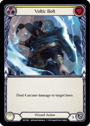 Image of Voltic Bolt (Yellow) [ARC148-C] (Arcane Rising)  1st Edition Rainbow Foil