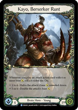 Image of Kayo, Berserker Runt [CRU002] (Crucible of War)  1st Edition Normal