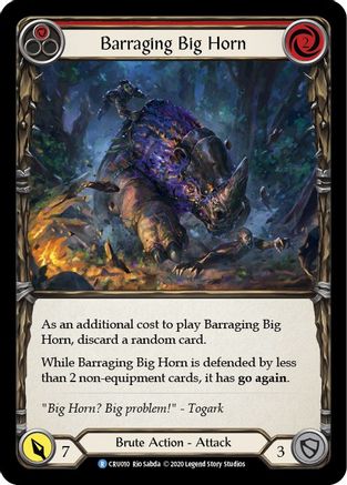 Image of Barraging Big Horn (Red) [CRU010] (Crucible of War)  1st Edition Rainbow Foil