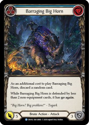 Image of Barraging Big Horn (Blue) [CRU012] (Crucible of War)  1st Edition Normal