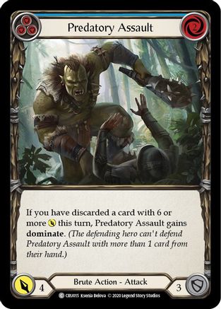 Image of Predatory Assault (Blue) [CRU015] (Crucible of War)  1st Edition Rainbow Foil