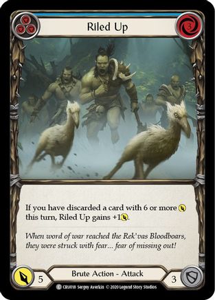 Image of Riled Up (Blue) [CRU018] (Crucible of War)  1st Edition Rainbow Foil