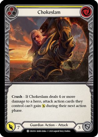 Image of Chokeslam (Yellow) [CRU036] (Crucible of War)  1st Edition Rainbow Foil