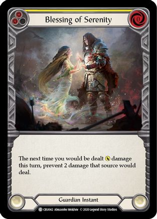 Image of Blessing of Serenity (Yellow) [CRU042] (Crucible of War)  1st Edition Rainbow Foil