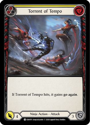 Image of Torrent of Tempo (Yellow) [CRU070] (Crucible of War)  1st Edition Rainbow Foil