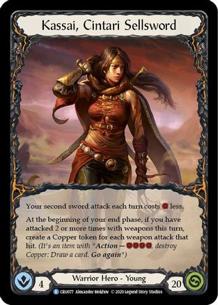 Image of Kassai, Cintari Sellsword [CRU077] (Crucible of War)  1st Edition Rainbow Foil