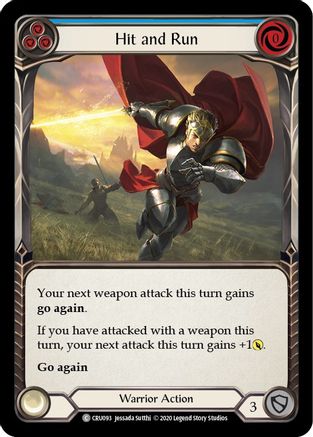 Image of Hit and Run (Blue) [CRU093] (Crucible of War)  1st Edition Normal