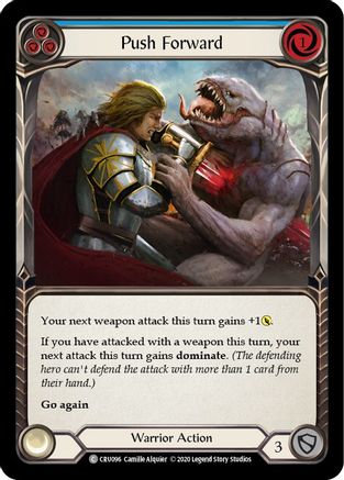 Image of Push Forward (Blue) [CRU096] (Crucible of War)  1st Edition Normal