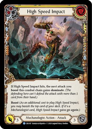 Image of High Speed Impact (Yellow) [CRU107] (Crucible of War)  1st Edition Rainbow Foil