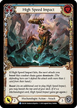Image of High Speed Impact (Blue) [CRU108] (Crucible of War)  1st Edition Rainbow Foil