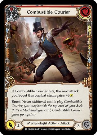Image of Combustible Courier (Red) [CRU109] (Crucible of War)  1st Edition Rainbow Foil