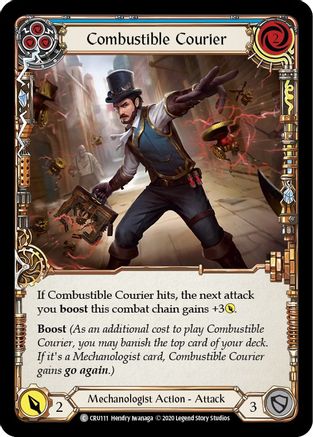 Image of Combustible Courier (Blue) [CRU111] (Crucible of War)  1st Edition Rainbow Foil
