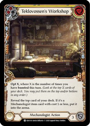 Image of Teklovossen's Workshop (Yellow) [U-CRU116] (Crucible of War Unlimited)  Unlimited Rainbow Foil