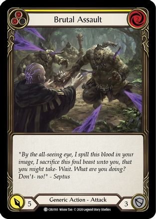Image of Brutal Assault (Yellow) [CRU193] (Crucible of War)  1st Edition Rainbow Foil