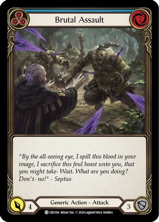 Image of Brutal Assault (Blue) [CRU194] (Crucible of War)  1st Edition Rainbow Foil