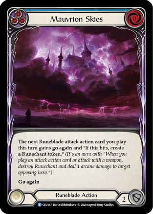 Image of Mauvrion Skies (Blue) [CRU147] (Crucible of War)  1st Edition Normal