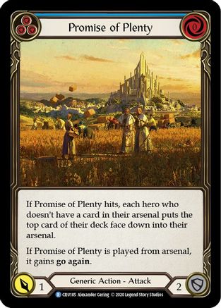 Image of Promise of Plenty (Blue) [CRU185] (Crucible of War)  1st Edition Rainbow Foil