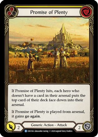 Image of Promise of Plenty (Yellow) [CRU184] (Crucible of War)  1st Edition Rainbow Foil