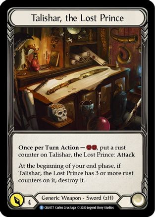 Image of Talishar, the Lost Prince [CRU177] (Crucible of War)  1st Edition Cold Foil