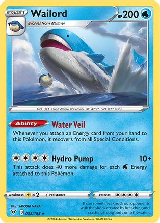 Image of Wailord (032/185) [Sword & Shield: Vivid Voltage]