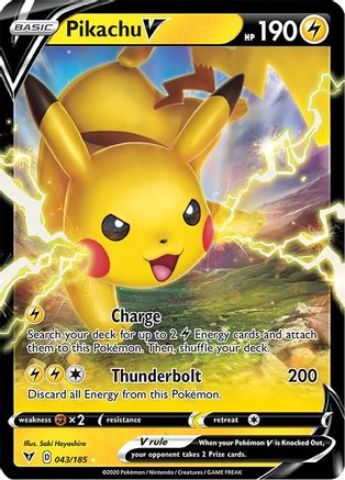 Image of Pikachu V (043/185) [Sword & Shield: Vivid Voltage]