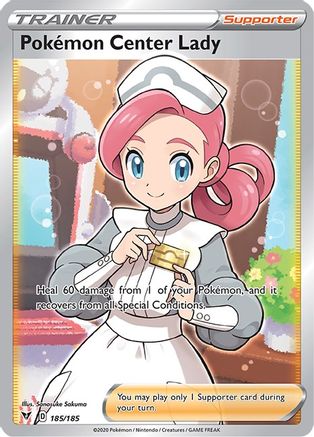 Image of Pokemon Center Lady (185/185) [Sword & Shield: Vivid Voltage]