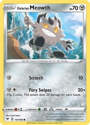 Image of Galarian Meowth (112/185) [Sword & Shield: Vivid Voltage]