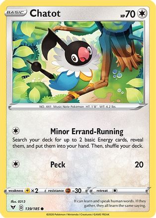 Image of Chatot (139/185) [Sword & Shield: Vivid Voltage]