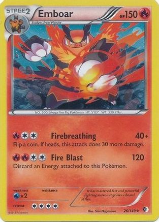 Image of Emboar (26/149) (Cosmos Holo) (Blister Exclusive) [Black & White: Boundaries Crossed]