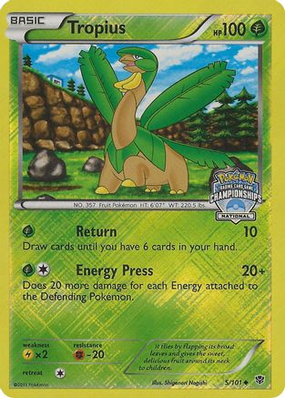 Image of Tropius (5/101) (National Championship Promo) [Black & White: Plasma Blast]