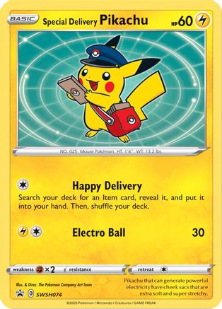 Image of Special Delivery Pikachu (SWSH074) [Sword & Shield: Black Star Promos]