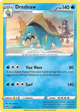 Image of Drednaw (039/185) (Cracked Ice Holo) (Theme Deck Exclusive) [Sword & Shield: Vivid Voltage]