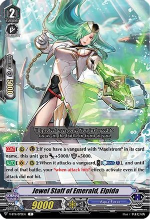Image of Jewel Staff of Emerald, Elpida (STORM OF THE BLUE CAVALRY)