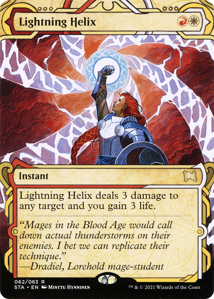 Image of Lightning Helix (STA-062) - Strixhaven Mystical Archive: (Showcase) (Borderless) Etched Foil