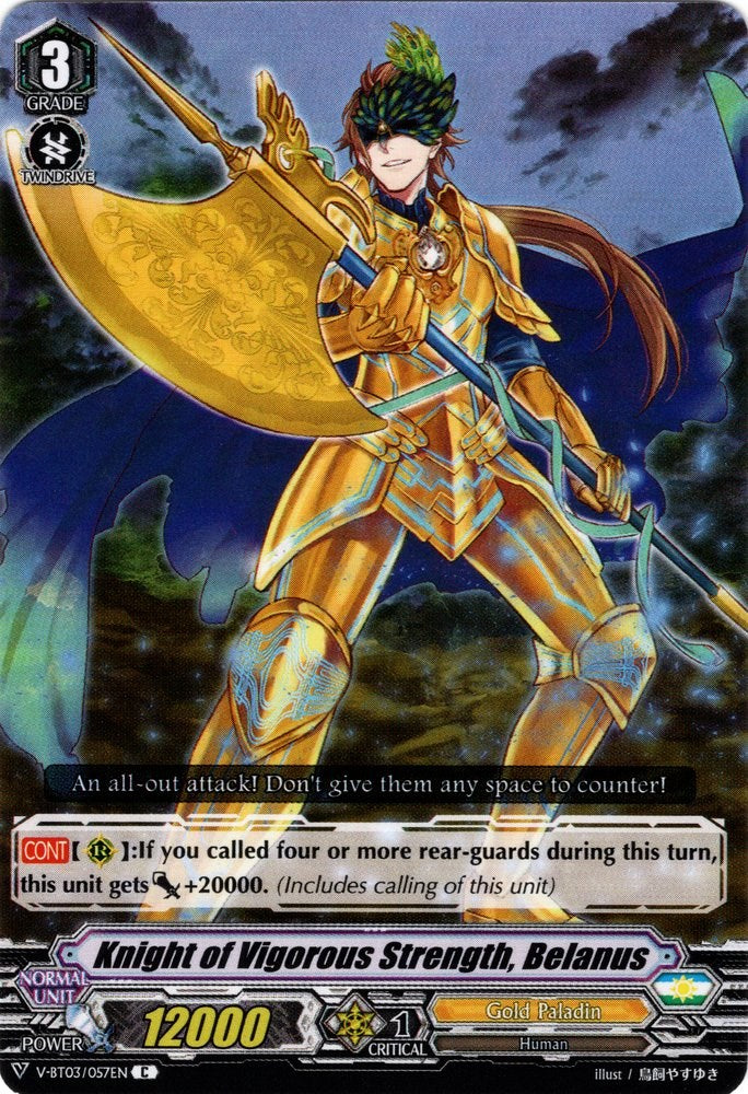 Image of Knight of Vigorous Strength, Belanus (V-BT03/057EN) [Miyaji Academy CF Club]