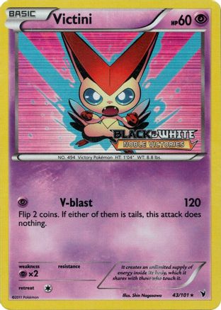 Image of Victini (43/101) (Prerelease Promo) [Black & White: Black Star Promos]