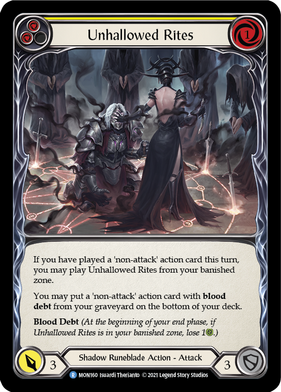 Unhallowed Rites (Yellow) [MON160-RF] (Monarch)  1st Edition Rainbow Foil