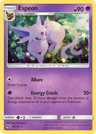 Image of Espeon (89/214) (Cosmos Holo) (Blister Exclusive) [Sun & Moon: Lost Thunder]