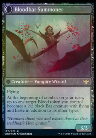 Image of Voldaren Bloodcaster // Bloodbat Summoner [Innistrad: Crimson Vow Prerelease Promos]