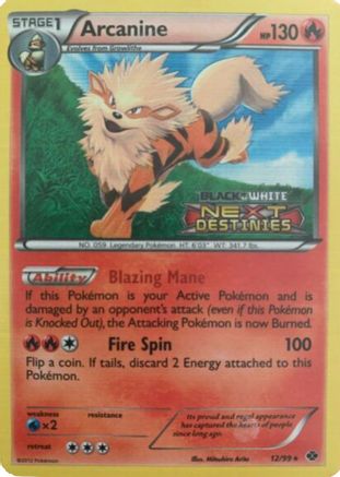 Image of Arcanine (12/99) (Prerelease Promo) [Black & White: Black Star Promos]