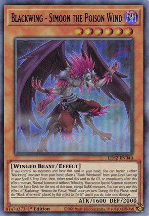 Image of Blackwing - Simoon the Poison Wind (Blue) [LDS2-EN040] Ultra Rare