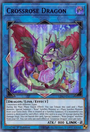 Image of Crossrose Dragon (Blue) [LDS2-EN114] Ultra Rare