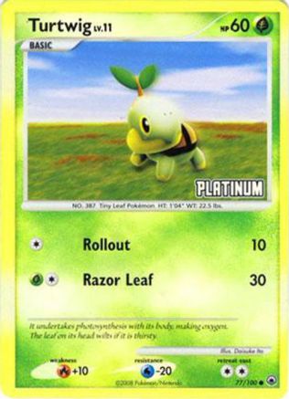Image of Turtwig LV.11 (77/100) (Platinum) [Burger King Promos: 2008 Collection]