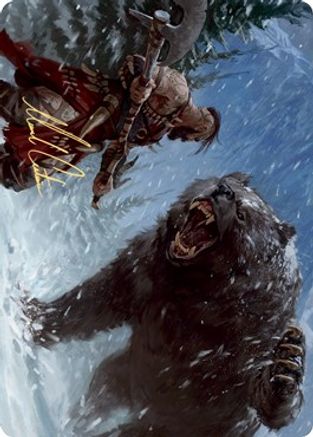 Image of Blizzard Brawl Art Card (Gold-Stamped Signature) [Kaldheim Art Series]